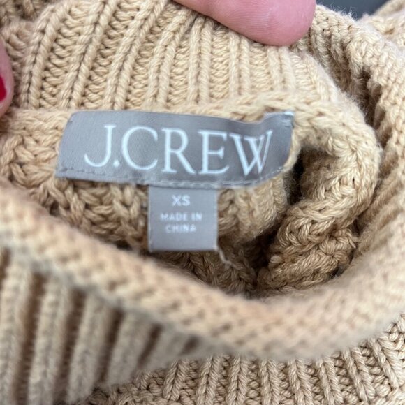J. Crew || Relaxed Rollneck Sweater in Sandy Beach Tan Size XS - Picture 3 of 9